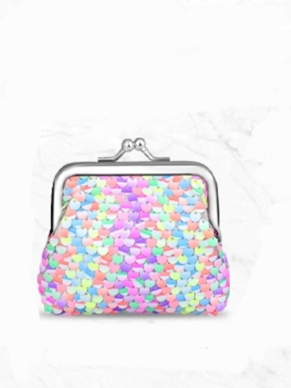 Multicolor Sequin Kiss-Lock Coin Purse BNIB
